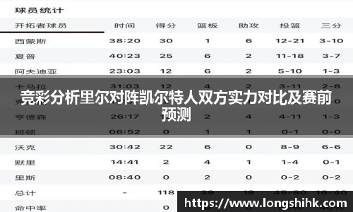 竞彩分析里尔对阵凯尔特人双方实力对比及赛前预测
